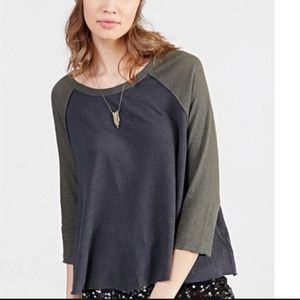 Urban Outfitters BDG Baseball Tee Flowy Green Gray